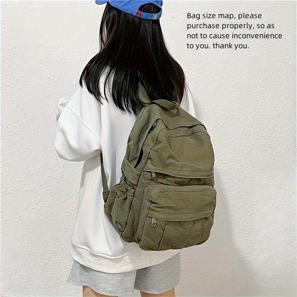 Solid color old retro Women's bag, casual Women's backpack, very suitable for daily use.