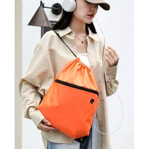1pc Multifunctional Drawstring Pouch Large Capacity Lightweight Backpack Foldable Storage Bag Wear-Resistant Nylon Beach Vacation Beach Swimming Portable Storage Bag Sports Fitness  Swimming  Outdoor  Travel Universal Backpack - Image 3