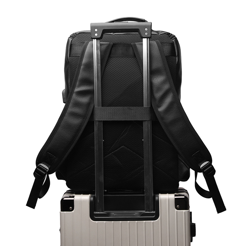 High Quality PU Laptop Backpack for Men and, 15-inch Computer Compartment 5.28-9.25gal Travel Backpack, Padded Air Mesh Straps Unisex Daypack for Spring Break Getaways& Casual Travel - Image 3