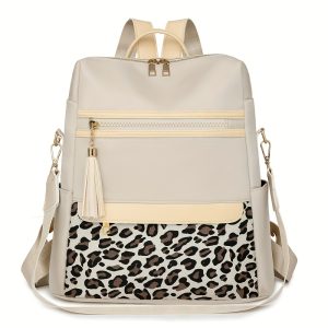 Simple, Stylish, and Lightweight Multi-purpose Leopard Print Women's Backpack, Large Capacity, Versatile Casual Oxford Cloth Leisure Bag - Image 6