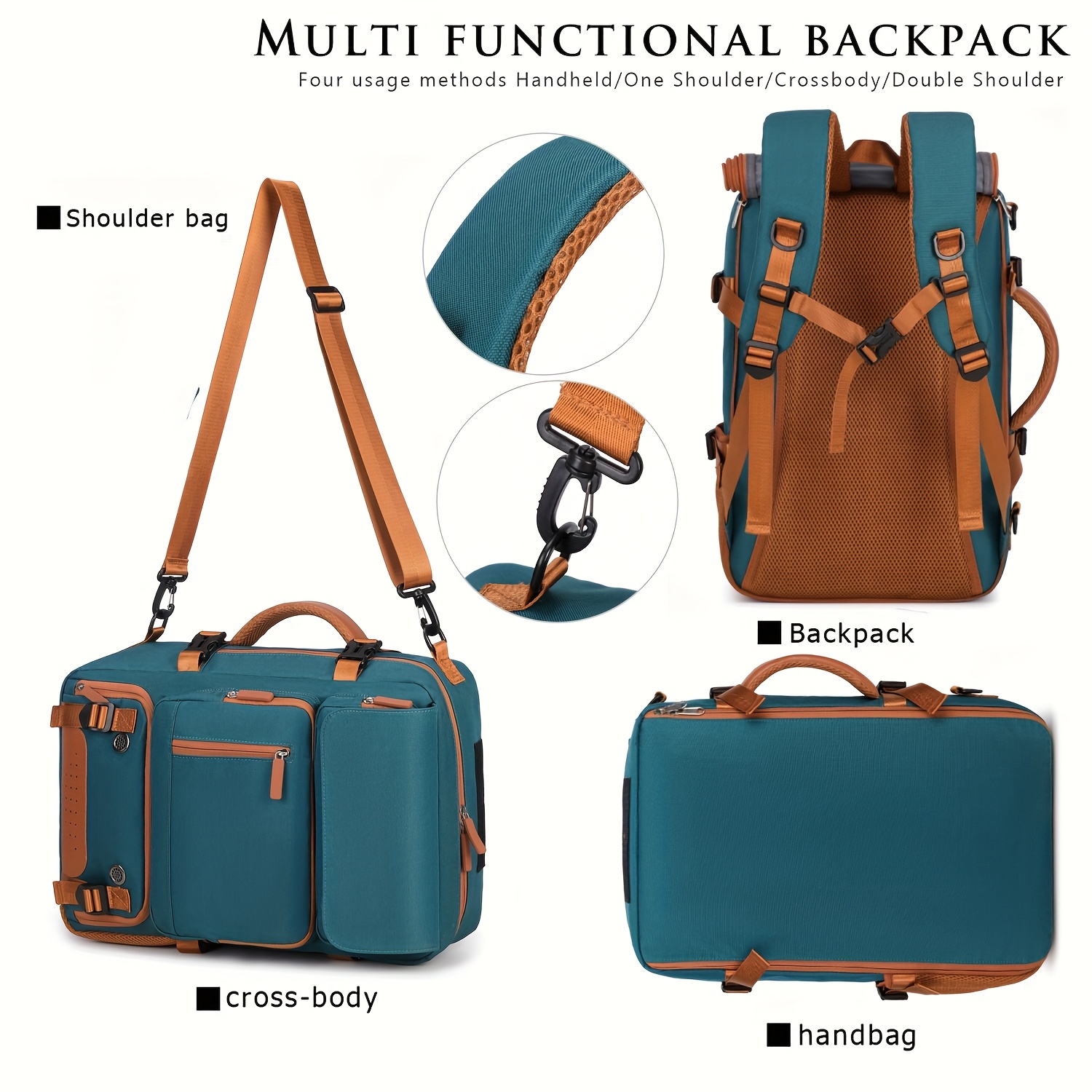 Large Capacity Laptop Backpack Compatible for 16-Inch Notebooks - Lightweight Soft Travel Hiking Bookbag with Adjustable Straps, Padded Back & Practical Pockets - Unisex Computer Backpack for, s, College () - Image 2
