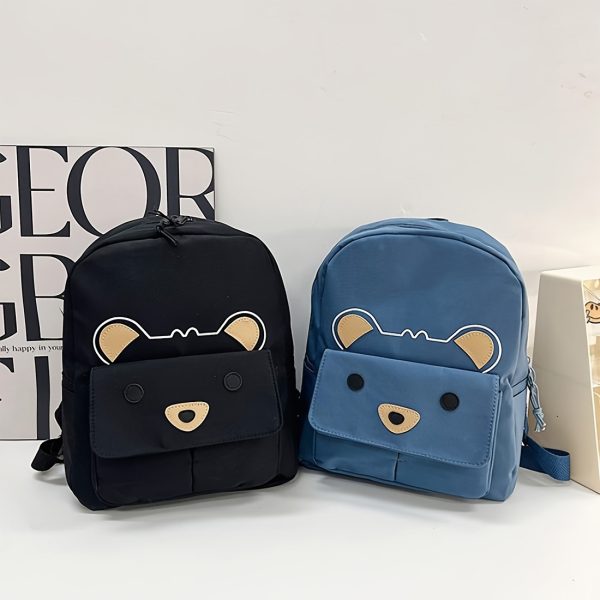 1pc ' Personalized Name Text Backpack with Cute Bear Pattern - Back Bag, Lightweight Nylon Bookbag Suitable for Travel, Commuting, Gift for Sisters (Add Your Name)